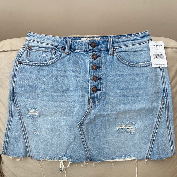 Free People A-Line Denim Skirt - Picture 2 of 8